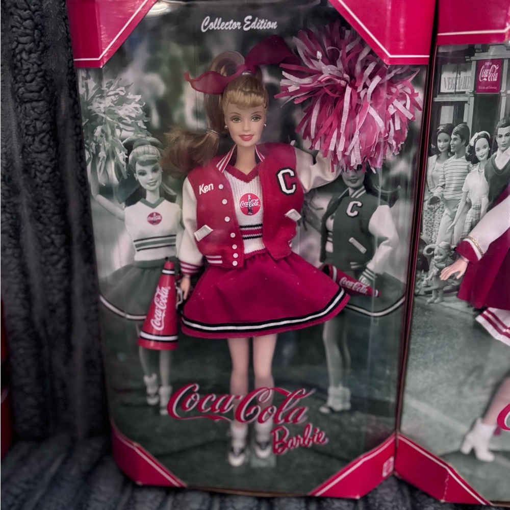 Coca-Cola Barbie Cheerleader Dolls in Red and White